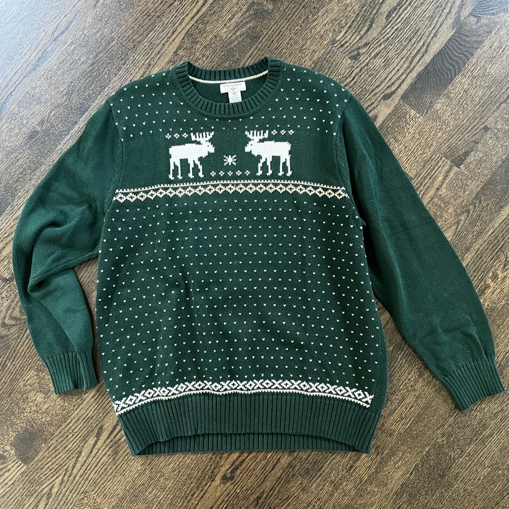 Dockers Green Moose “Holiday” Pattern Sweater